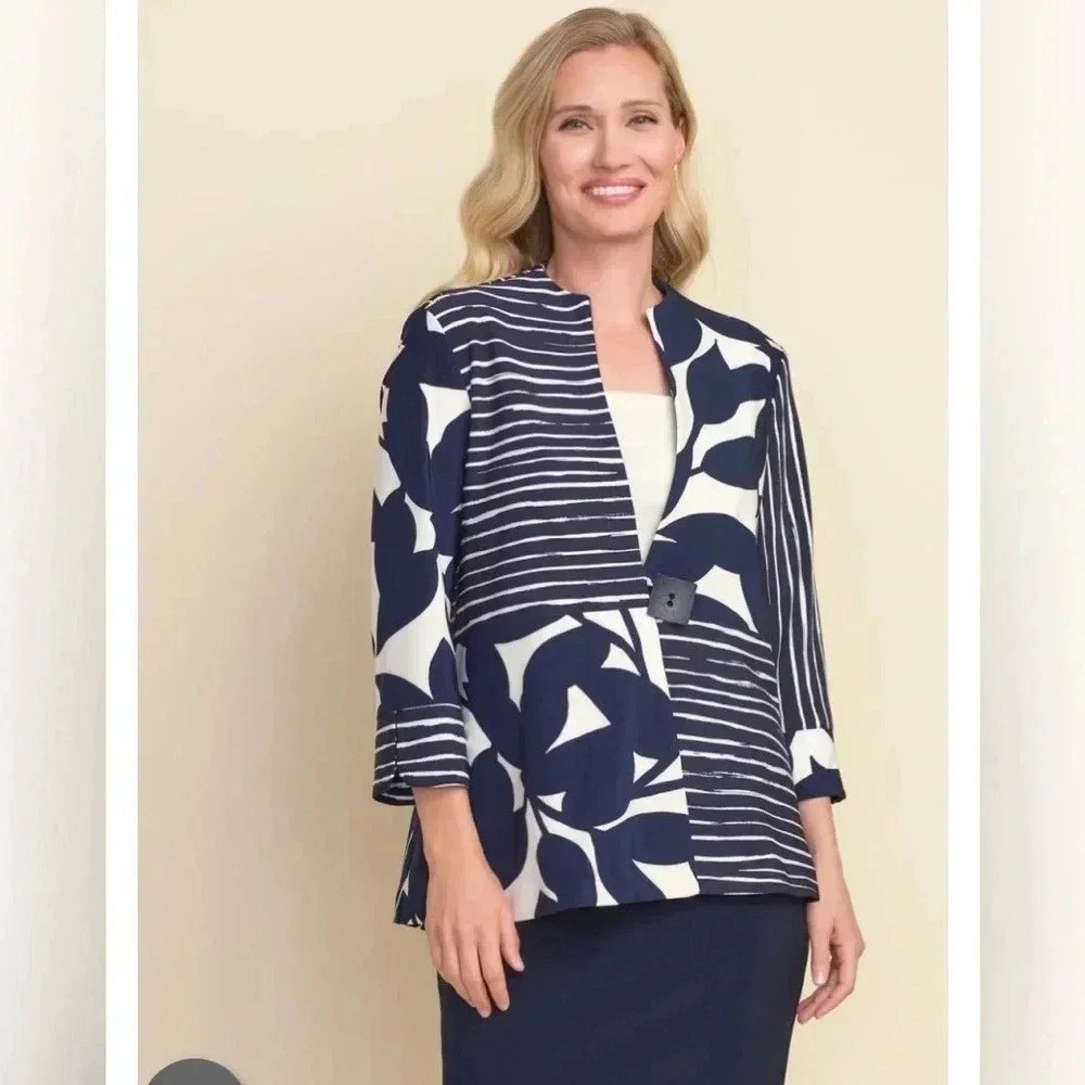 Joseph Ribkoff | Midnight Blue| White  Jacket